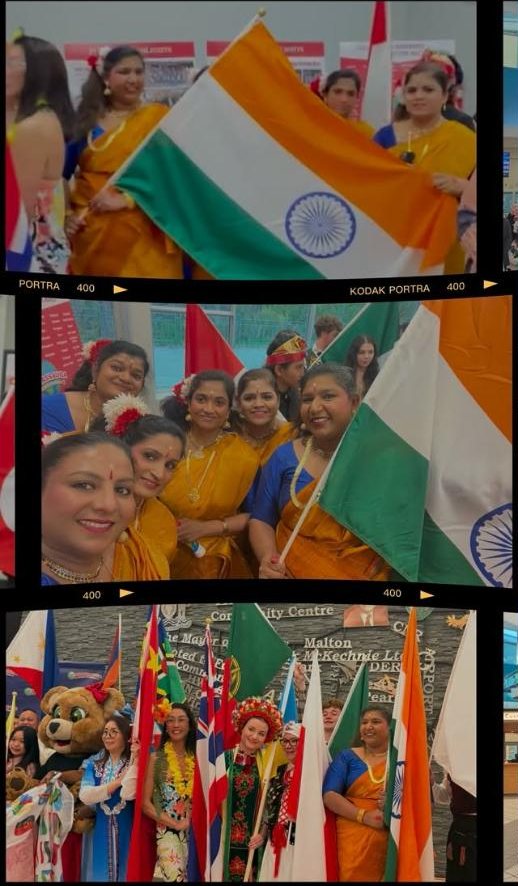 Masakali dancers holding the Indian flag at Carassauga 2026